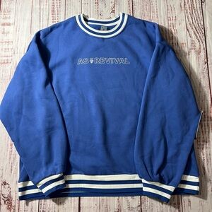 Men's AS Revival  Blue Crewneck Sweatshirt new with tags